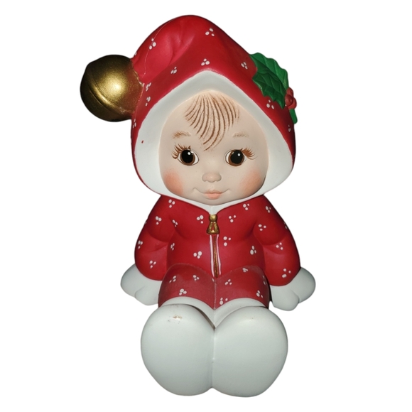 Large ceramic figurines set -holiday children on toboggan - Picture 8 of 14